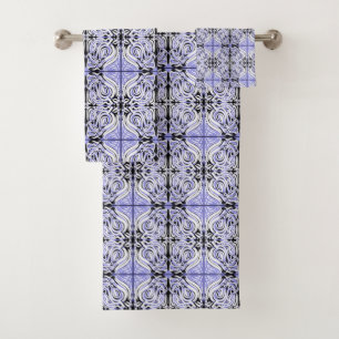 Paars zwart-wit, Abstract, herhaal patroon Bad Handdoek