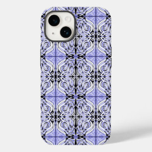 Paars zwart wit  Abstract herhaal patroon Case-Mate iPhone 14 Hoesje