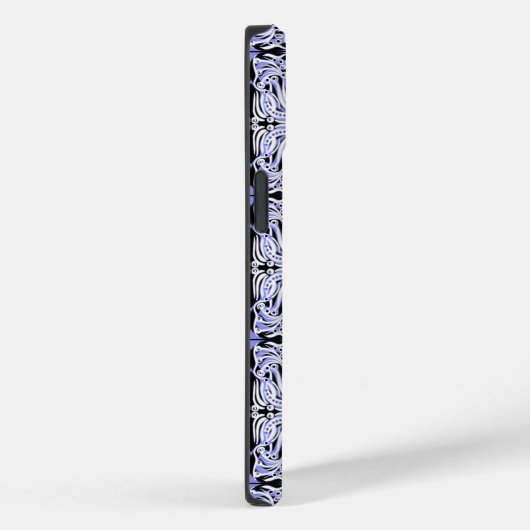 Paars zwart wit  Abstract herhaal patroon Case-Mate iPhone Case (Achterkant / Rechts)