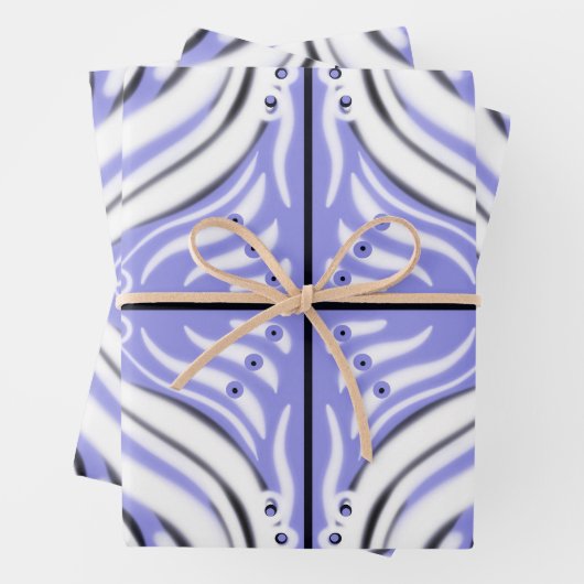 Paars zwart wit, Abstract patroon Inpakpapier Vel (In situ)