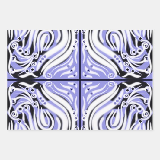 Paars zwart wit, Abstract patroon Inpakpapier Vel (Voorkant)