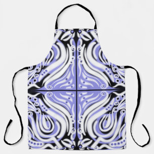 Paars zwart wit, Abstract patroon Schort