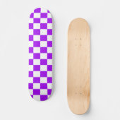 Paars zwart-wit gecheckt skateboard deck (Voorkant)