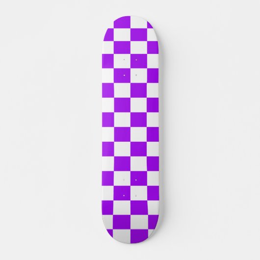 Paars zwart-wit gecheckt skateboard deck (Voorkant)