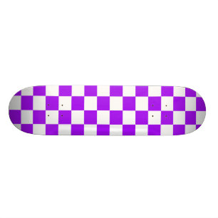 Paars zwart-wit gecheckt skateboard deck