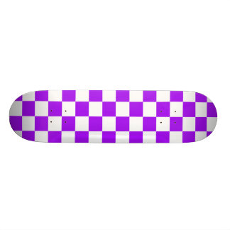 Paars zwart-wit gecheckt skateboard deck