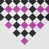 Paars Zwart Wit Geruit Patroon Ontwerp Tissuepapier (Detail)