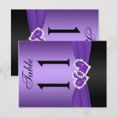 Paars, zwart-wit met hartslag Tabelnummer na Kaart (Voorkant / Achterkant)