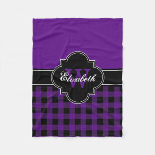 Paars Zwarte Buffalo Plaid Houthakker CB 1IQIRN Fleece Deken