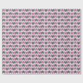 Paars Zwarte Chevron Geometrische Cadeaupapier (Vlak)