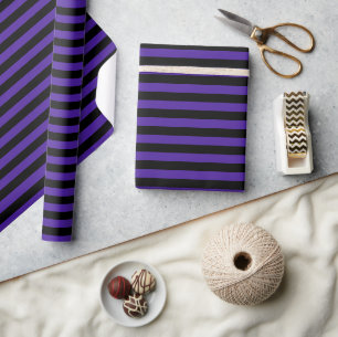 Paars/zwarte stripes, omslagpapier cadeaupapier