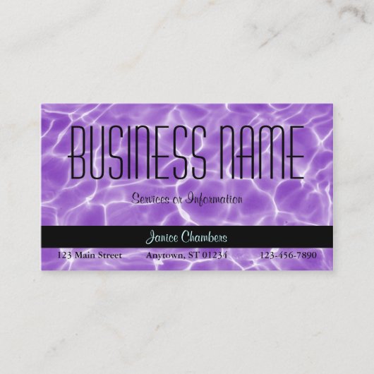 Paars zwembolpatroon visitekaartje (Voorkant)