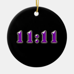 Paarse 11:11 Nummers Keramisch Ornament