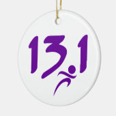 Paarse 13,1-halve marathon keramisch ornament (Links)