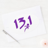 Paarse 13,1-halve marathon ovale sticker (Envelop)