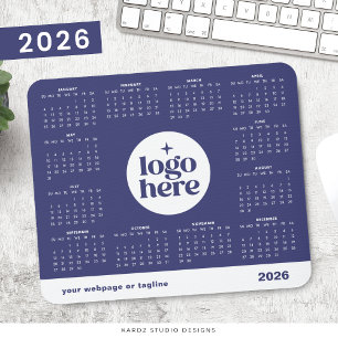 Paarse 2026 Zakelijke Kalender voor het hele jaar Muismat