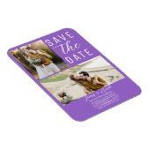 Paarse 2 foto's Bewaar de datum Bruiloft Magneet (Rechterzijde)