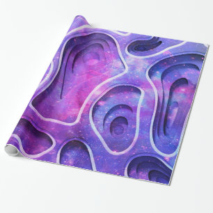 Paarse 3D abstracte achtergrond Cadeaupapier