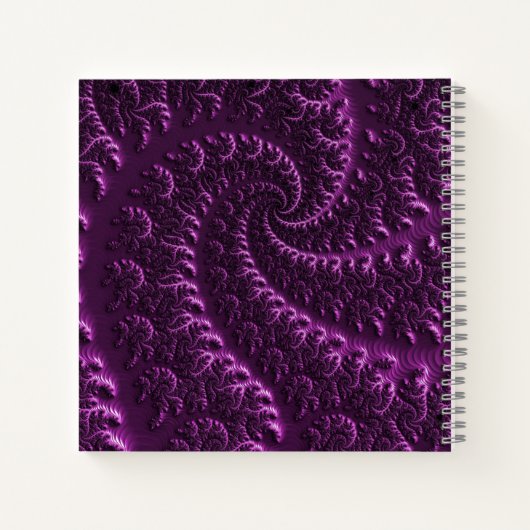 paarse 3d Mandelbrot fractale helix-curve Notitieboek (Achterkant)