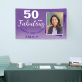 Paarse 50 en Fabulous 50th Birthday Party Foto Spandoek (Beurs)