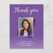 Paarse 50ste Verjaardagsfoto Dank u Briefkaart (Voorkant)
