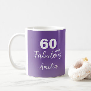 Paarse 60 en Fabulous 60ste verjaardag foto koffie Koffiemok