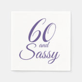 Paarse 60 en Sassy verjaardagsfeestje Servet (Voorkant)