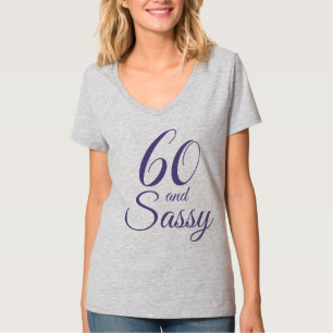 Paarse 60 en Zassy Birthday Gift T-shirt