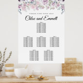 Paarse 6-tabel 6-tabel witte flacon poster (Keuken)