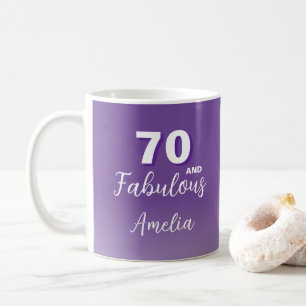 Paarse 70 en Fabulous 70ste verjaardag foto koffie Koffiemok