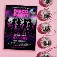 Paarse 70s Disco Dansparty Kaart