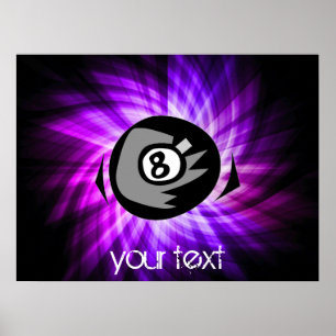 Paarse 8 bal poster