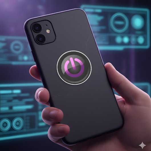 Paarse aan/uit-Sticker – Cool & Modern Style Sticker