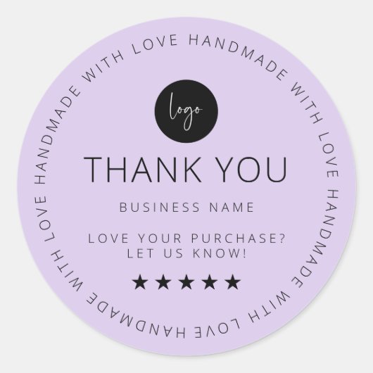 Paarse aangepaste dank u Sticker met Logo (Voorkant)