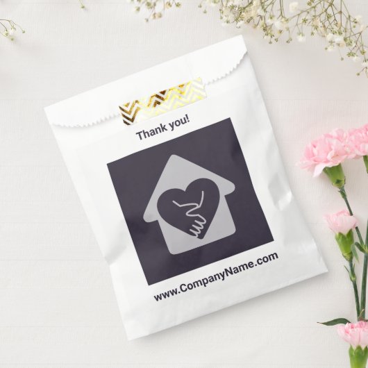 Paarse aangepaste Logo en bedrijfsnaam Dank u Bedankzakje (Gezegeld)