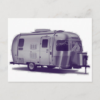 Paarse aanhangwagen briefkaart