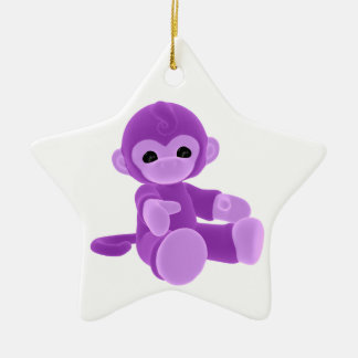 Paarse aap keramisch ornament