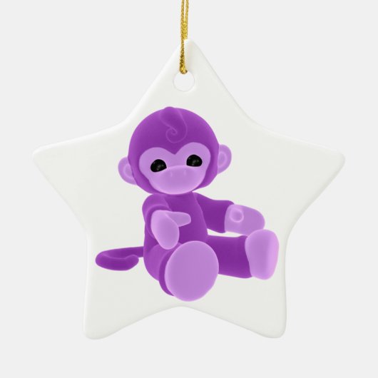 Paarse aap keramisch ornament (Voorkant)