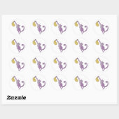 paarse aap ronde sticker (Vel)