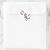paarse aap ronde sticker (Tas)
