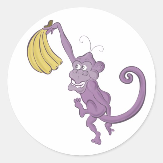 paarse aap ronde sticker (Voorkant)