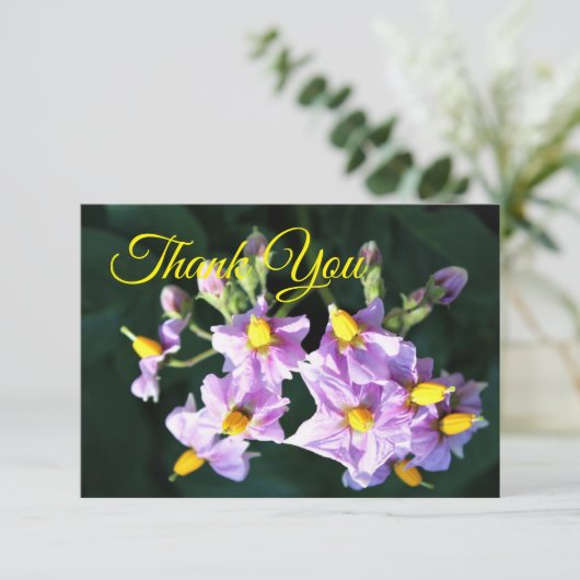 Paarse aardappelventilator Hartelijk dank Bedankkaart (Staand voorkant)