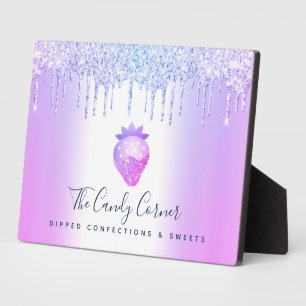 Paarse aardbei Glitter Drip Chef Dessert Sweets Fotoplaat