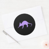 Paarse Aardvark Ronde Sticker (Envelop)