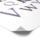 Paarse ABC Nursery Typografie Print (Hoek)