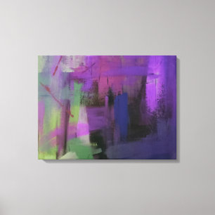 Paarse Abstract Verrekte Canvas afdrukken