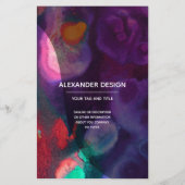 Paarse Abstract Waterverf, Diensten Flyer (Achterkant)