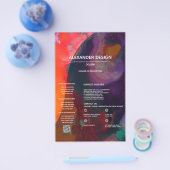 Paarse Abstract Waterverf, Diensten Flyer (Enkel)