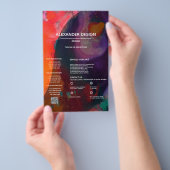 Paarse Abstract Waterverf, Diensten Flyer (Hand)