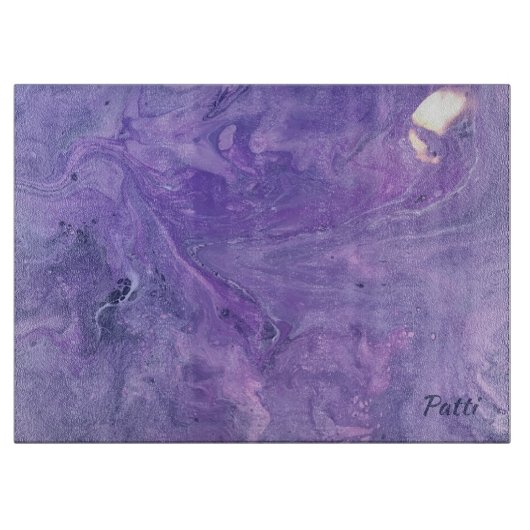 Paarse Abstracte aanpasbare Glass Snijplank (Voorkant)